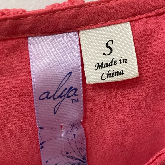 ALYA PEACH CROCHET SHORT SLEEVE MINI DRESS - Picture 8 of 8